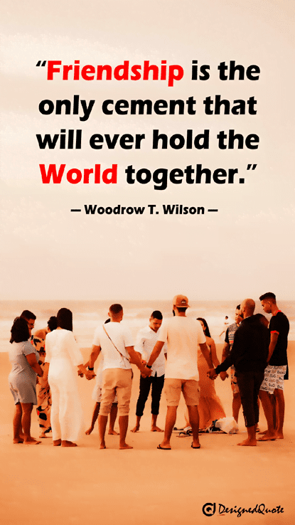 designed quote people holding hands